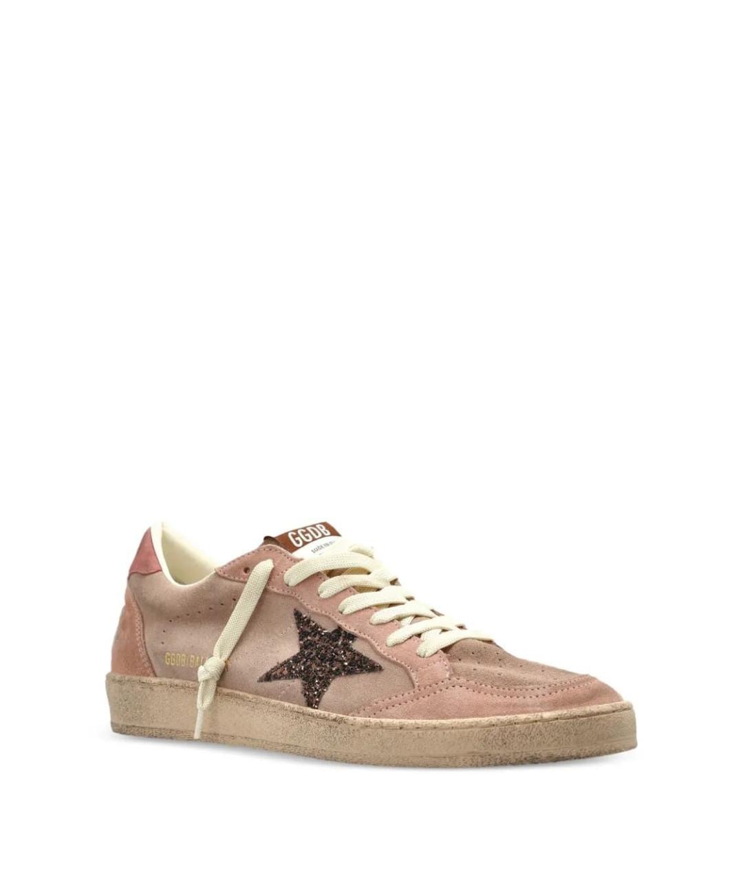 GOLDEN GOOSE Розовые кожаные кроссовки, фото 2