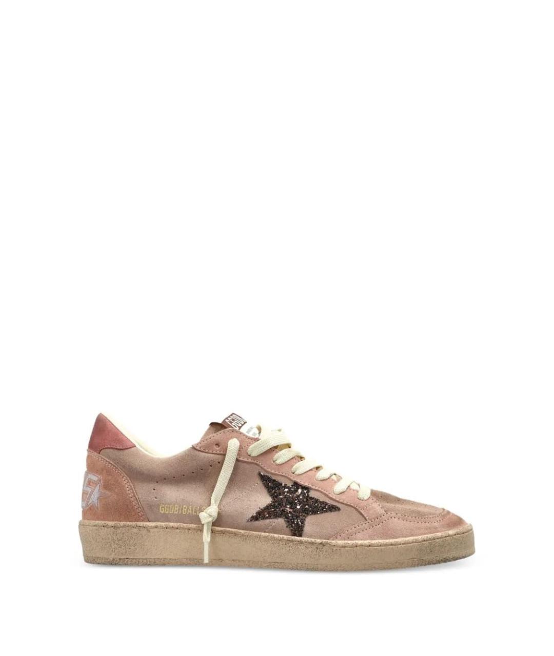 GOLDEN GOOSE Розовые кожаные кроссовки, фото 1