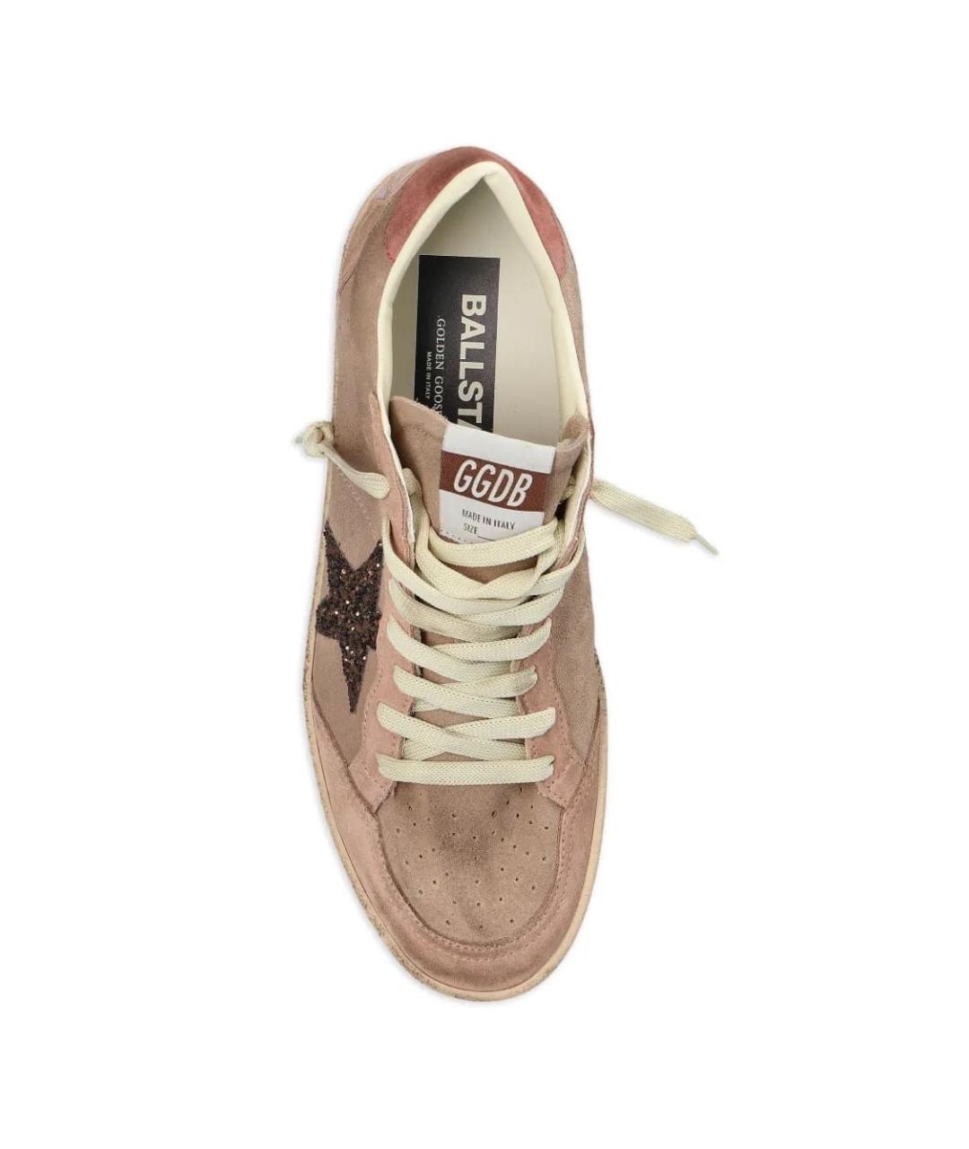 GOLDEN GOOSE Розовые кожаные кроссовки, фото 4