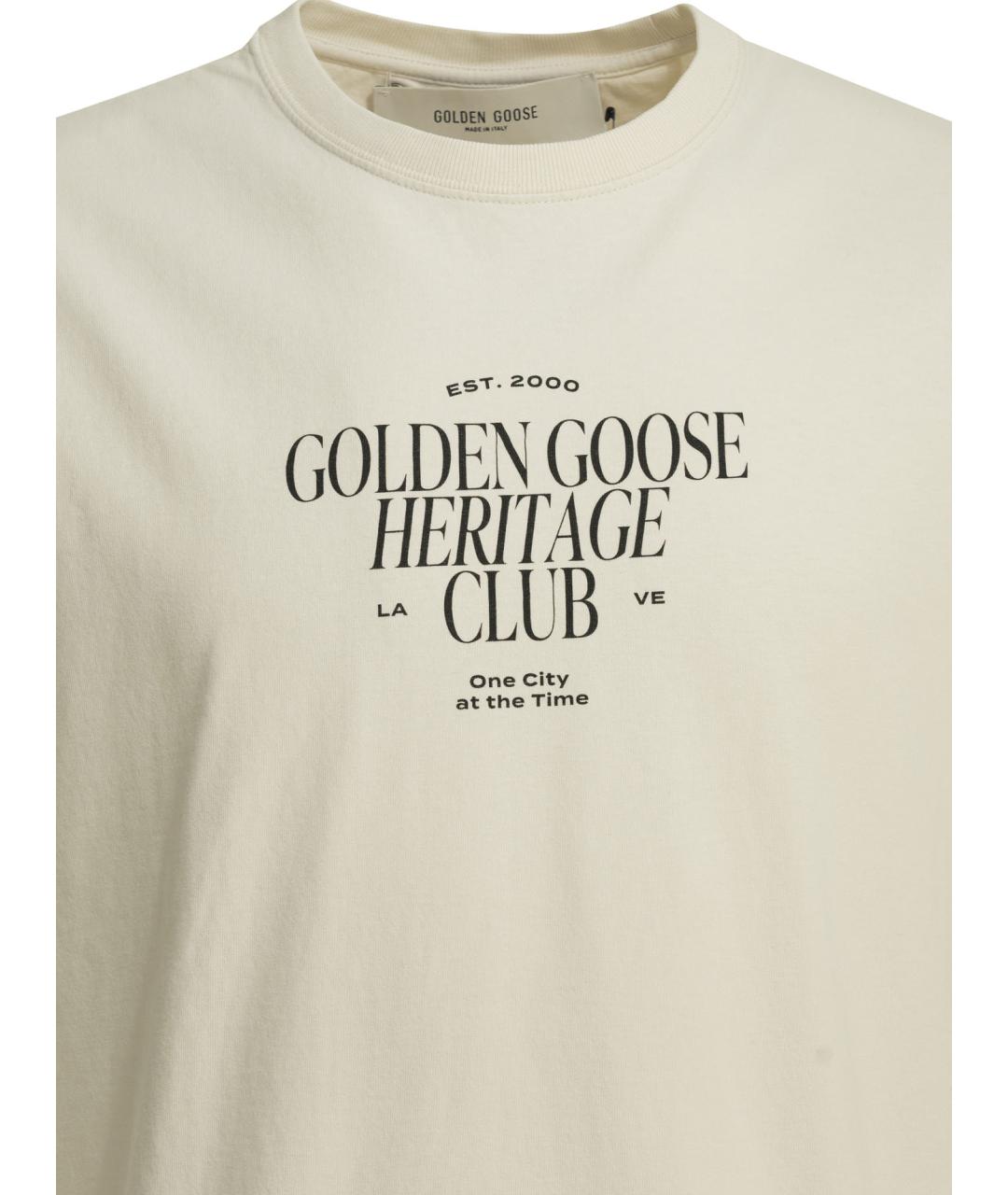 GOLDEN GOOSE Белая хлопковая футболка, фото 3