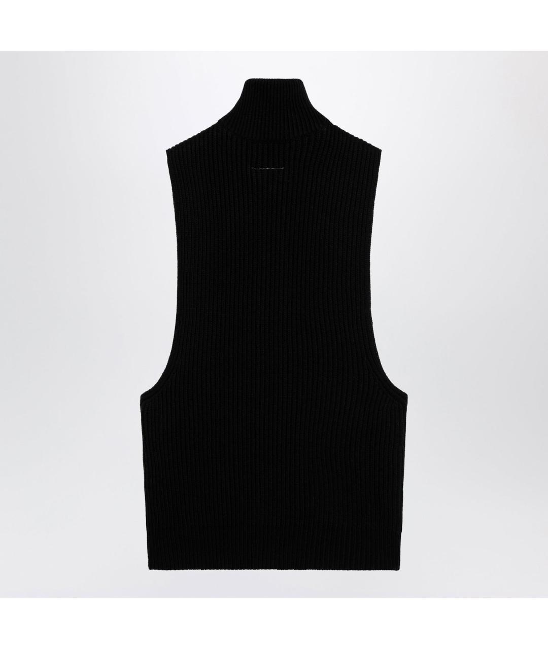 MM6 MAISON MARGIELA Черная шерстяная жилетка, фото 2
