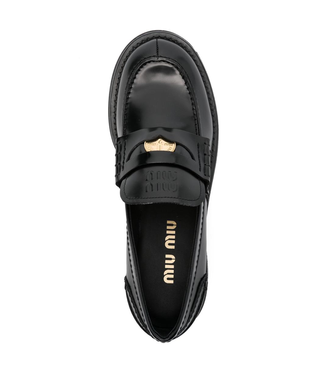 MIU MIU Черные кожаные лоферы, фото 3