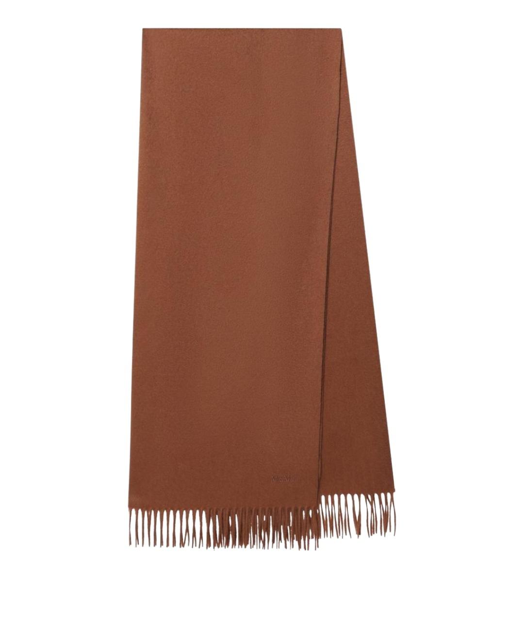 MAX MARA Коричневый кашемировый шарф, фото 1