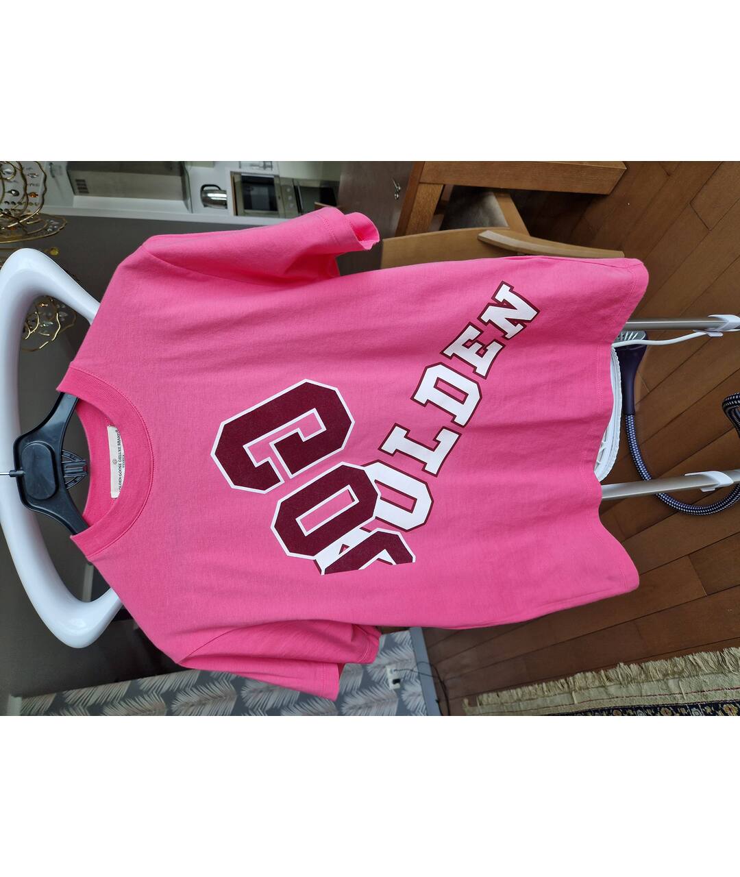 GOLDEN GOOSE DELUXE BRAND Розовая хлопковая футболка, фото 4