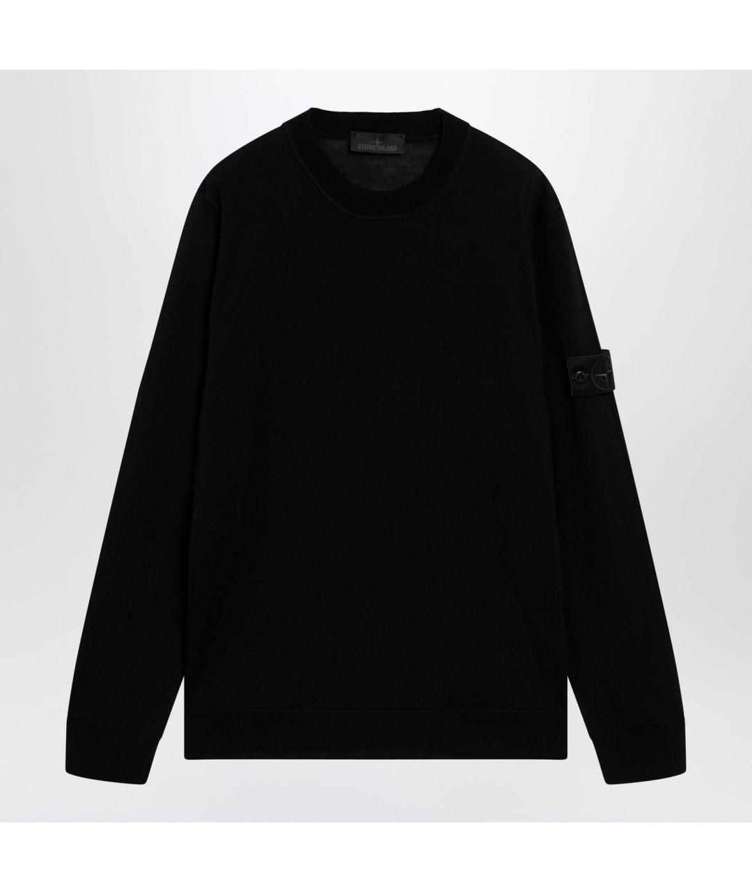 STONE ISLAND Черный шерстяной джемпер / свитер, фото 3