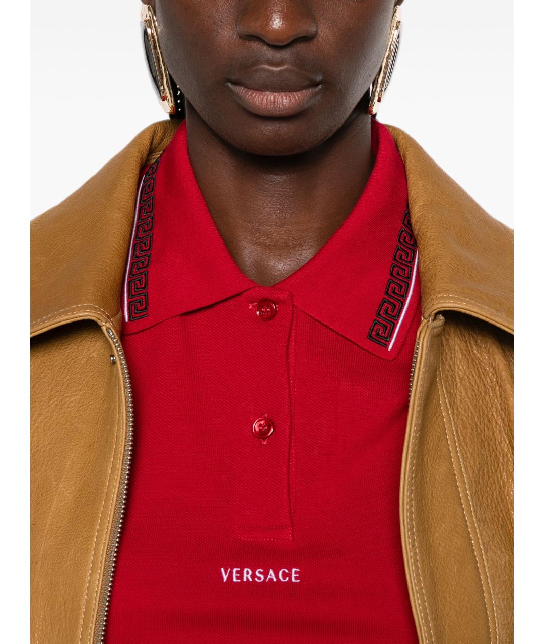 VERSACE Красная хлопковая футболка, фото 4