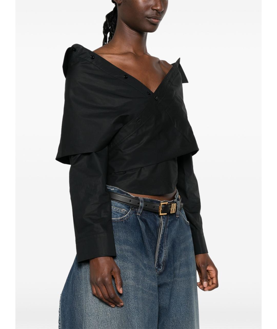 BALENCIAGA Черная хлопковая рубашка, фото 4