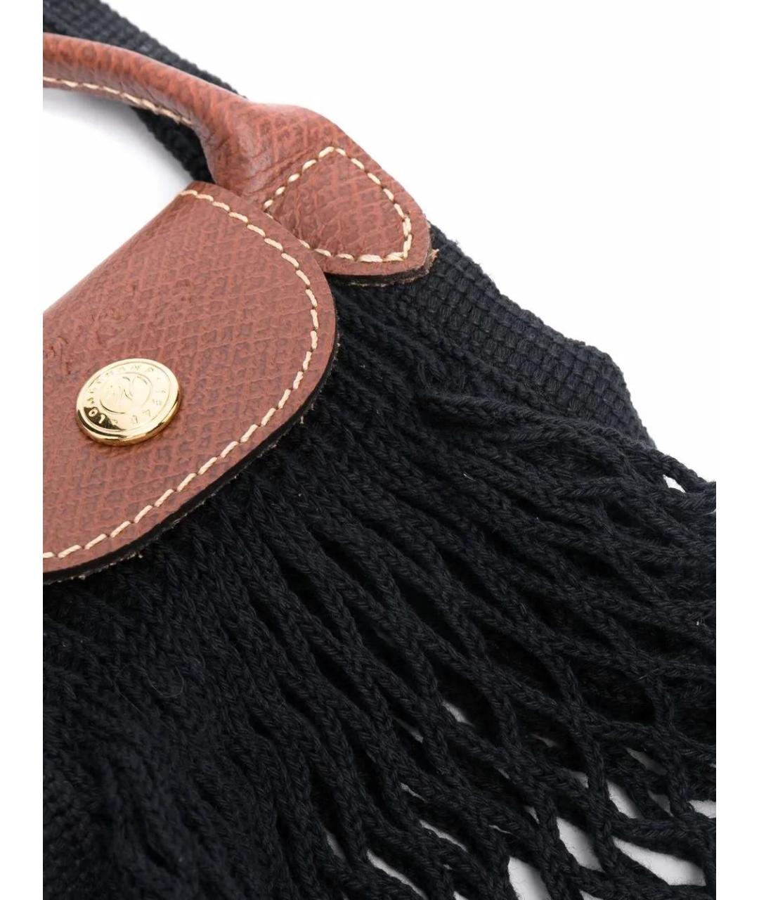 LONGCHAMP Черная хлопковая сумка через плечо, фото 3