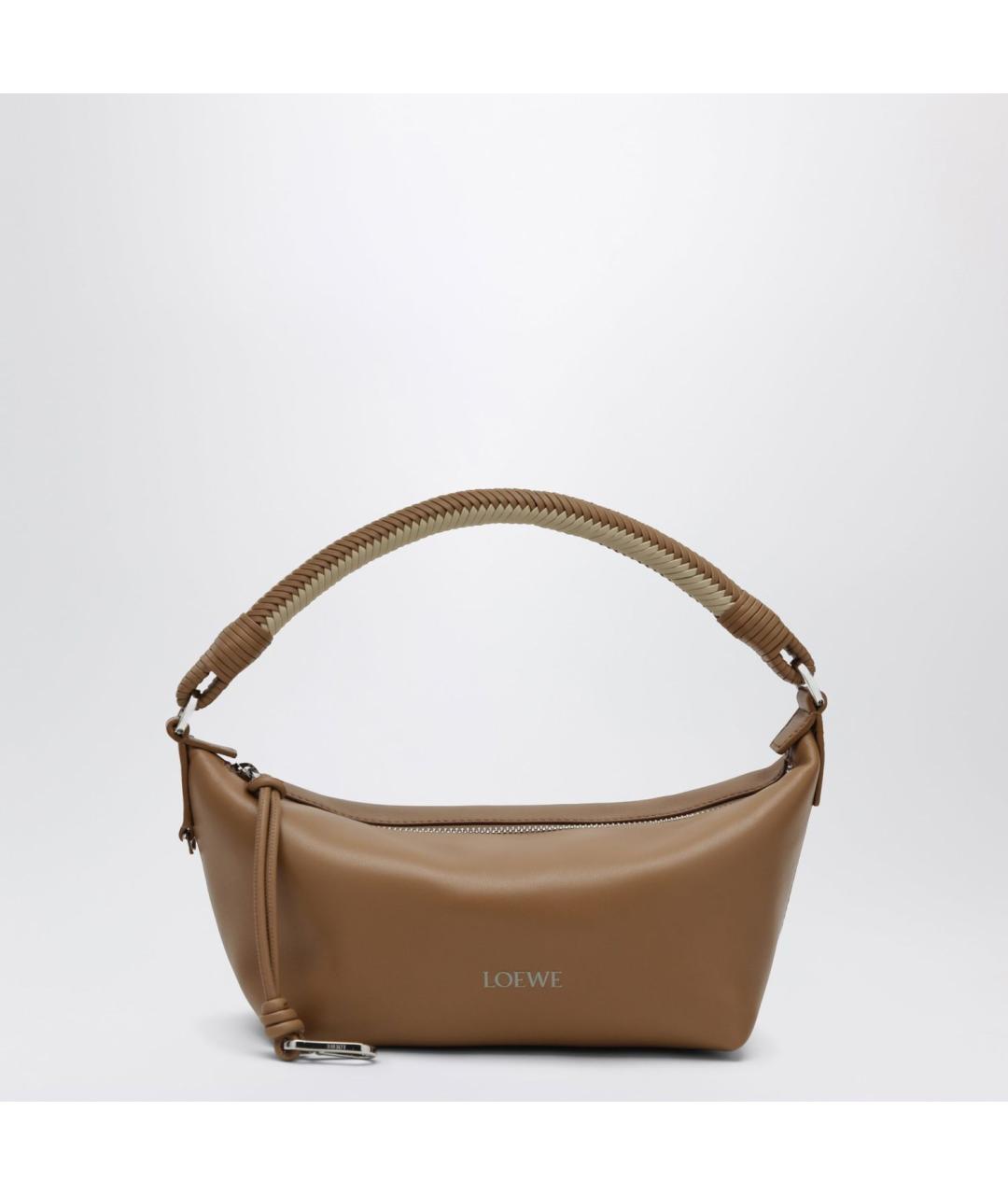 LOEWE Коричневая кожаная сумка с короткими ручками, фото 3