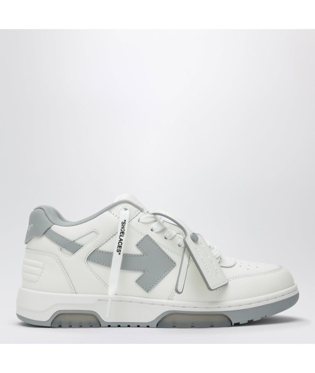 OFF-WHITE Серые кожаные низкие кроссовки / кеды, фото 3