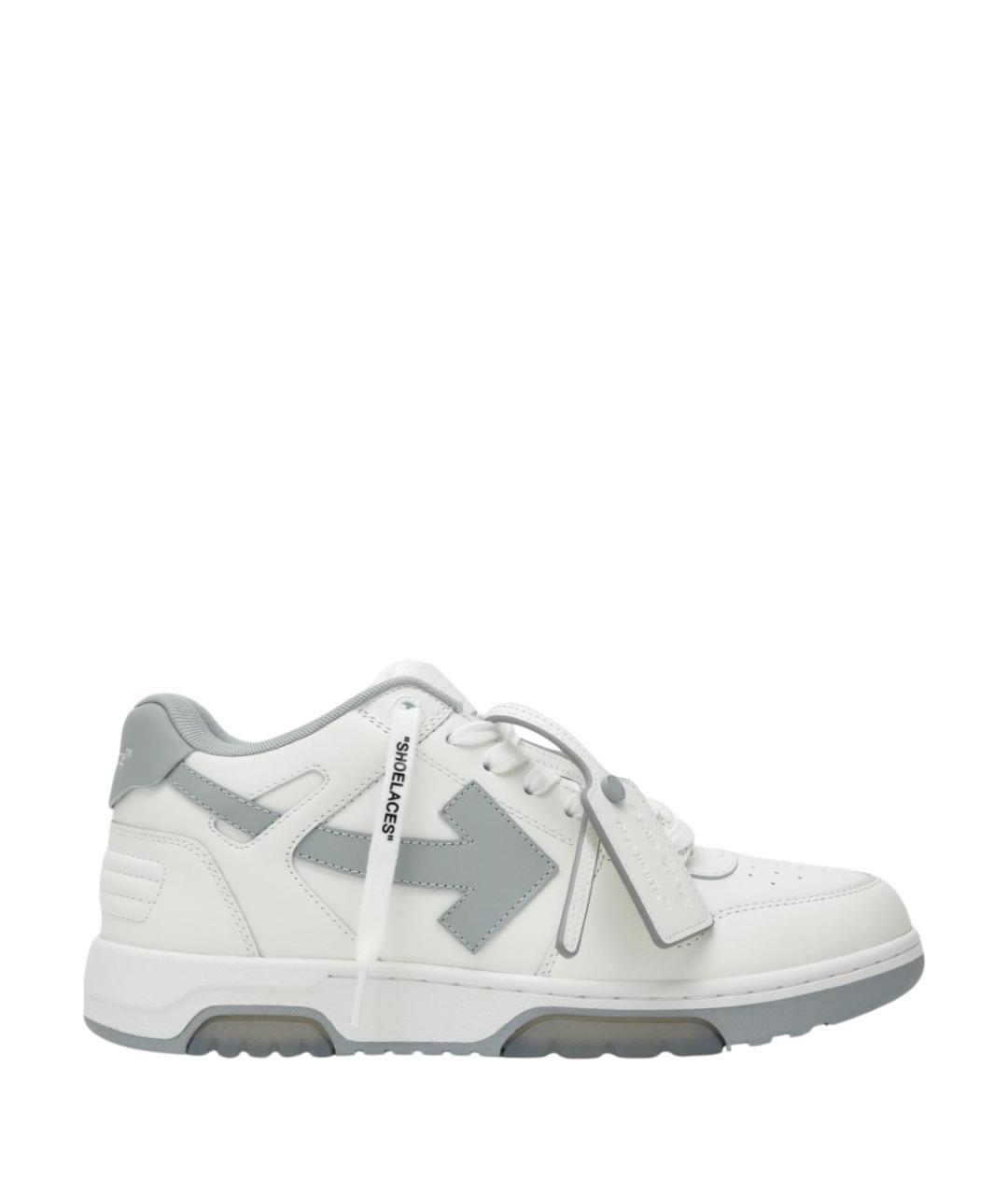 OFF-WHITE Серые кожаные низкие кроссовки / кеды, фото 1