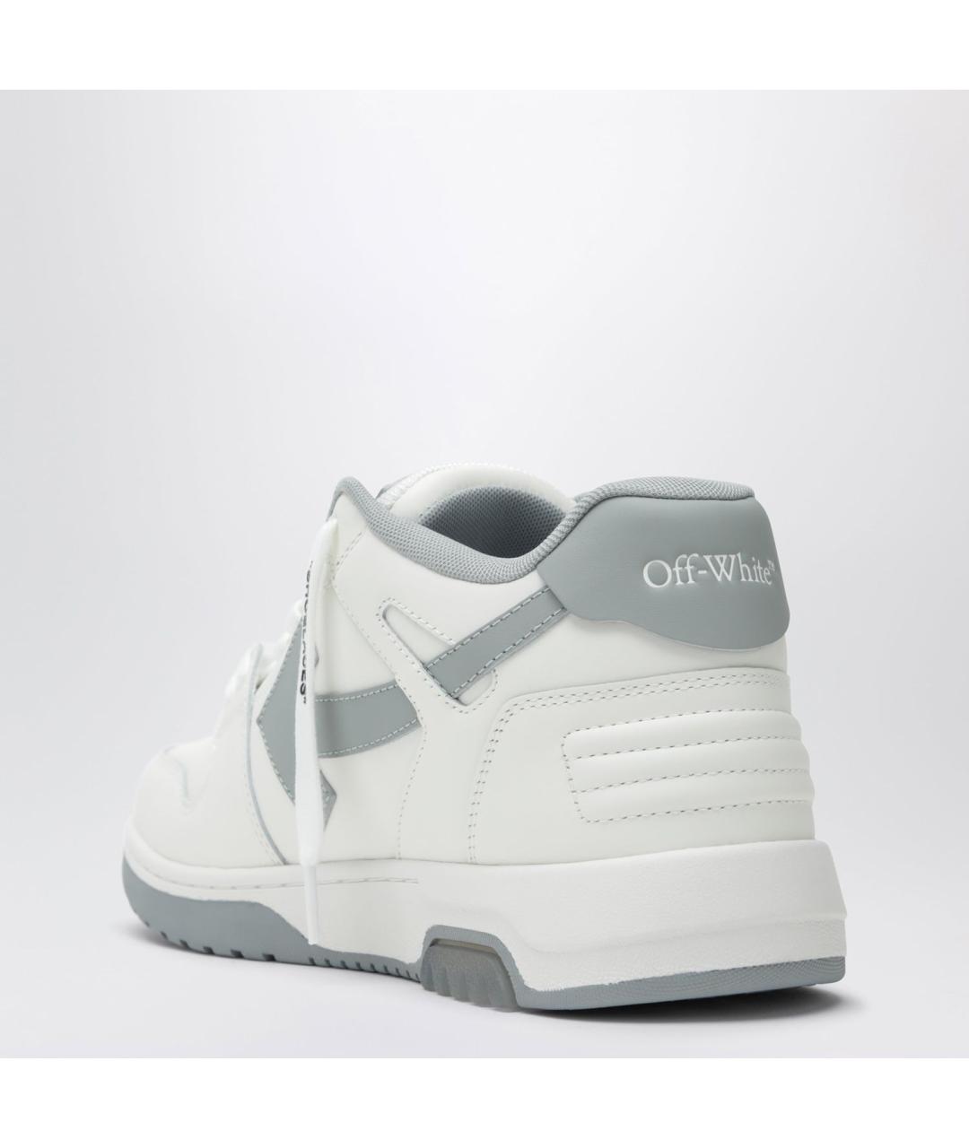 OFF-WHITE Серые кожаные низкие кроссовки / кеды, фото 2
