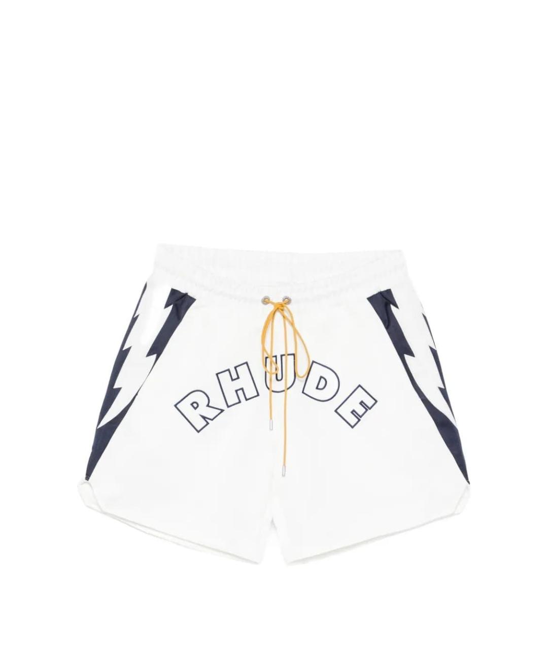 RHUDE Белые полиэстеровые шорты, фото 1
