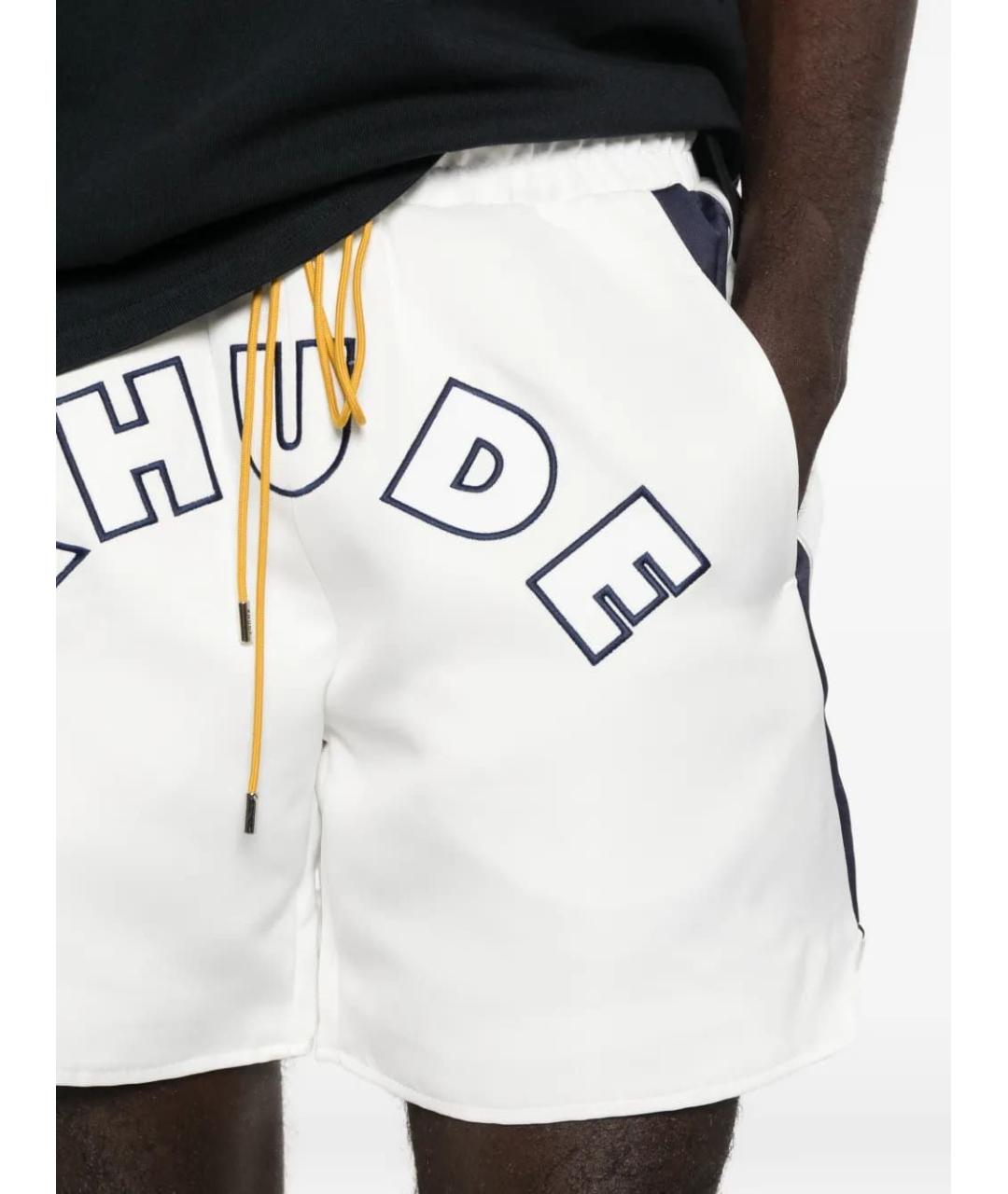 RHUDE Белые полиэстеровые шорты, фото 4
