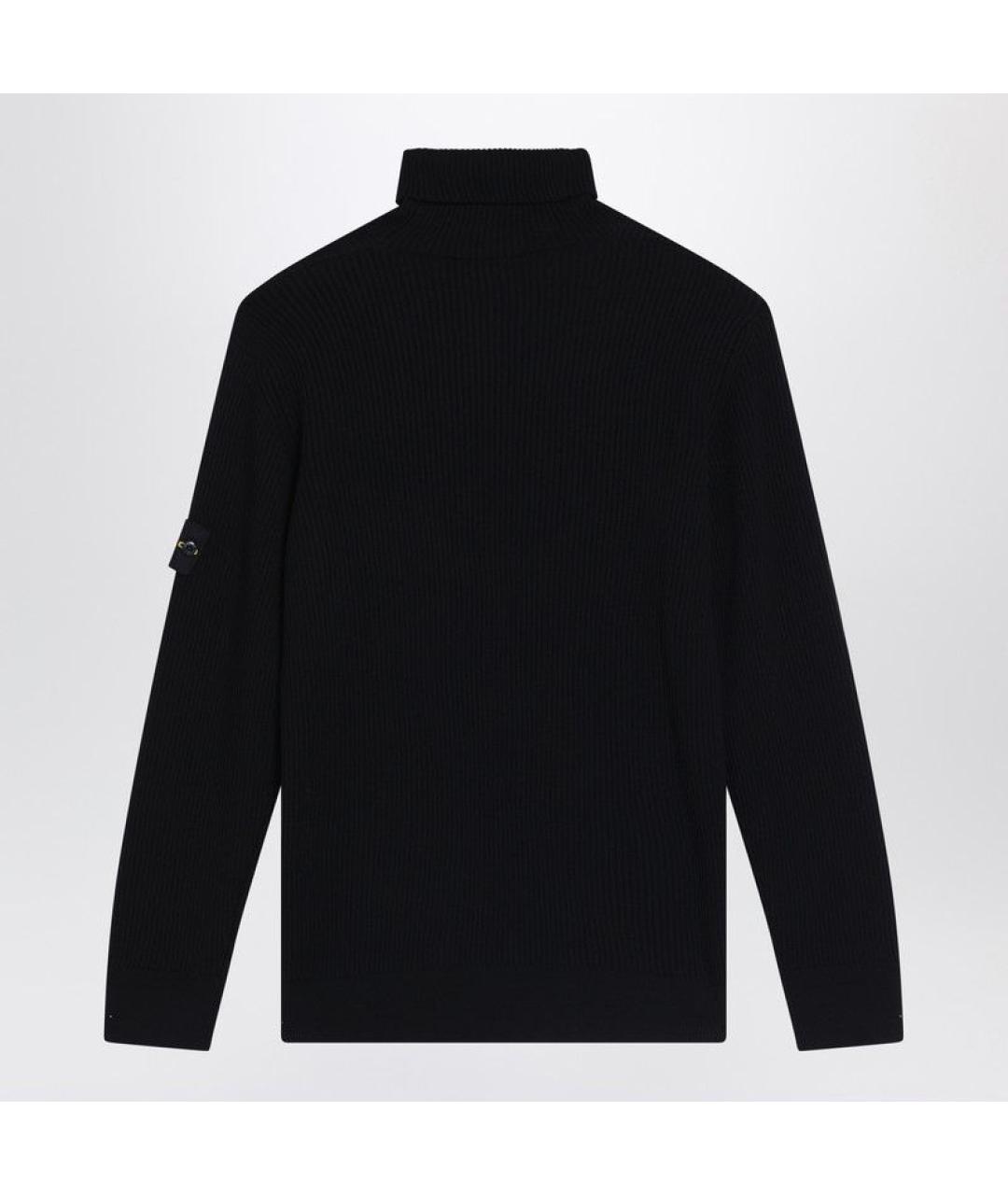 STONE ISLAND Черный шерстяной джемпер / свитер, фото 2