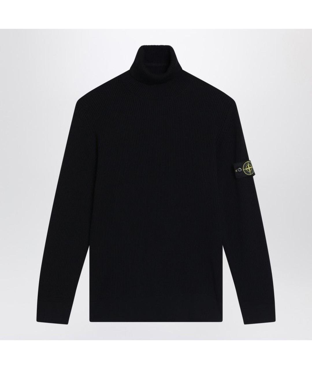 STONE ISLAND Черный шерстяной джемпер / свитер, фото 3