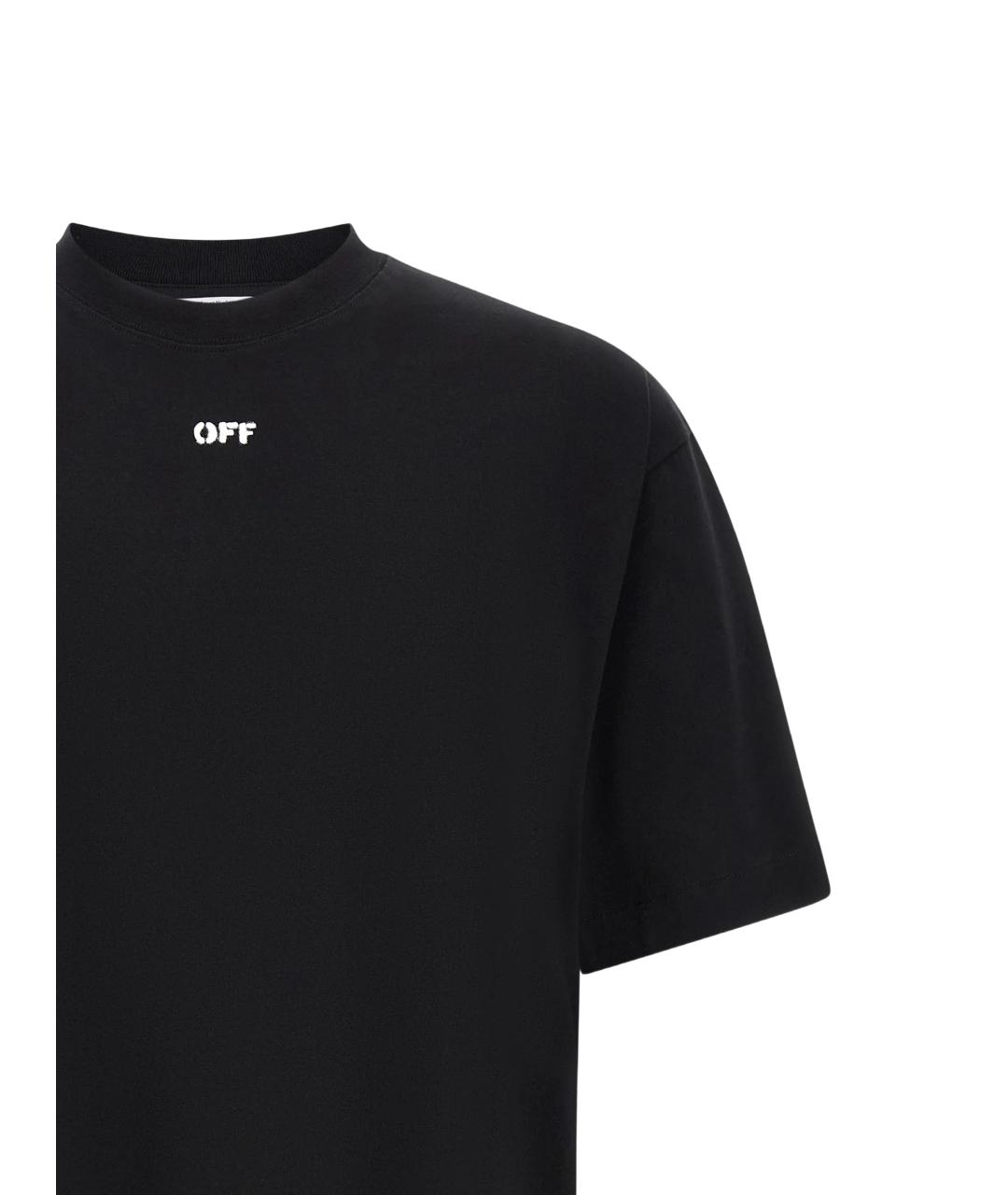 OFF-WHITE Черная хлопковая футболка, фото 2
