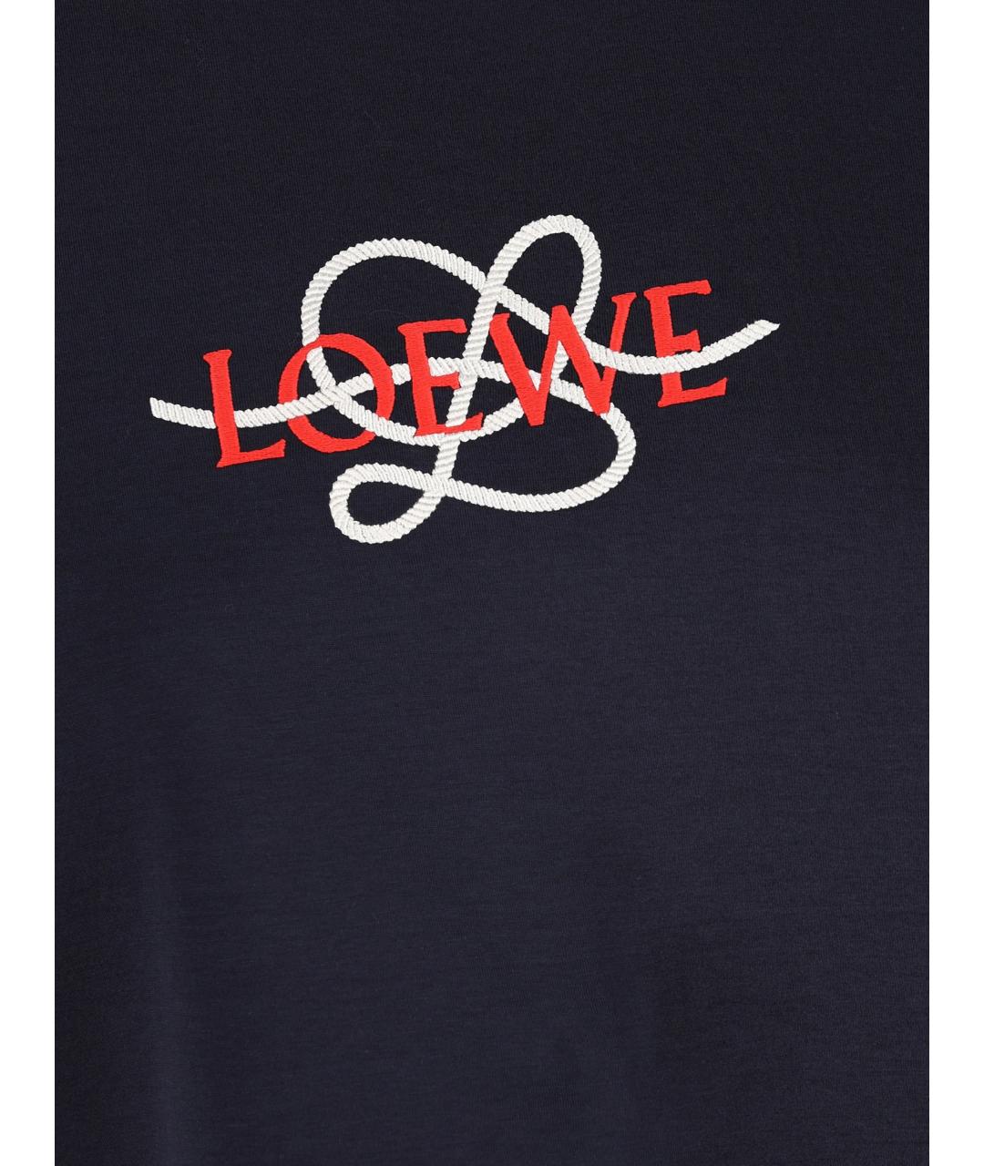 LOEWE Синяя хлопковая футболка, фото 4