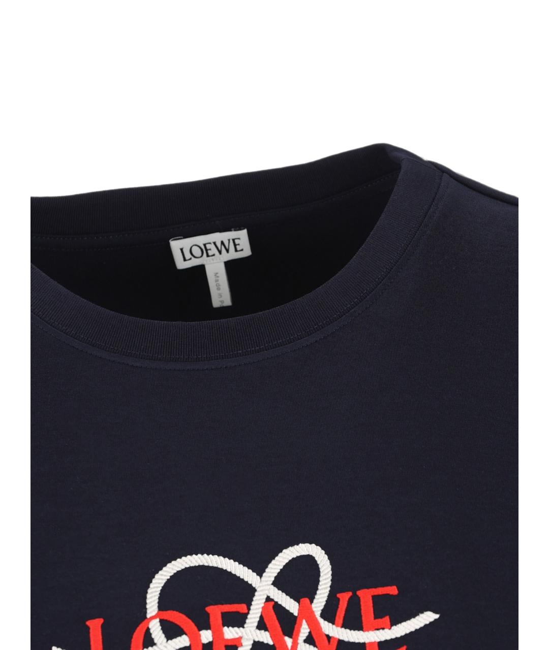 LOEWE Синяя хлопковая футболка, фото 3