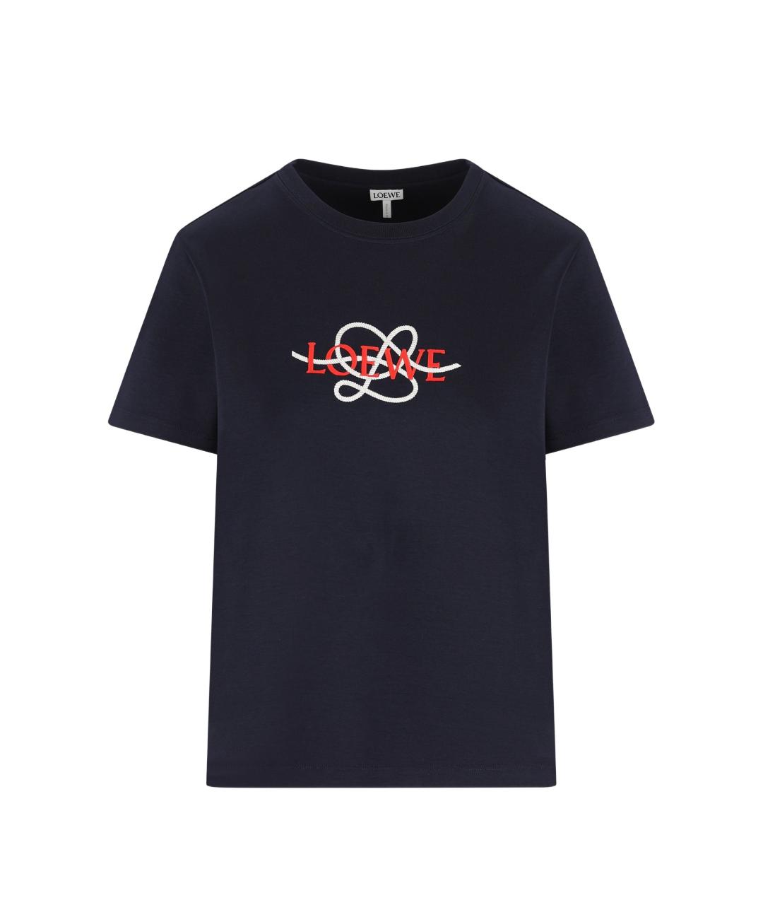 LOEWE Синяя хлопковая футболка, фото 1