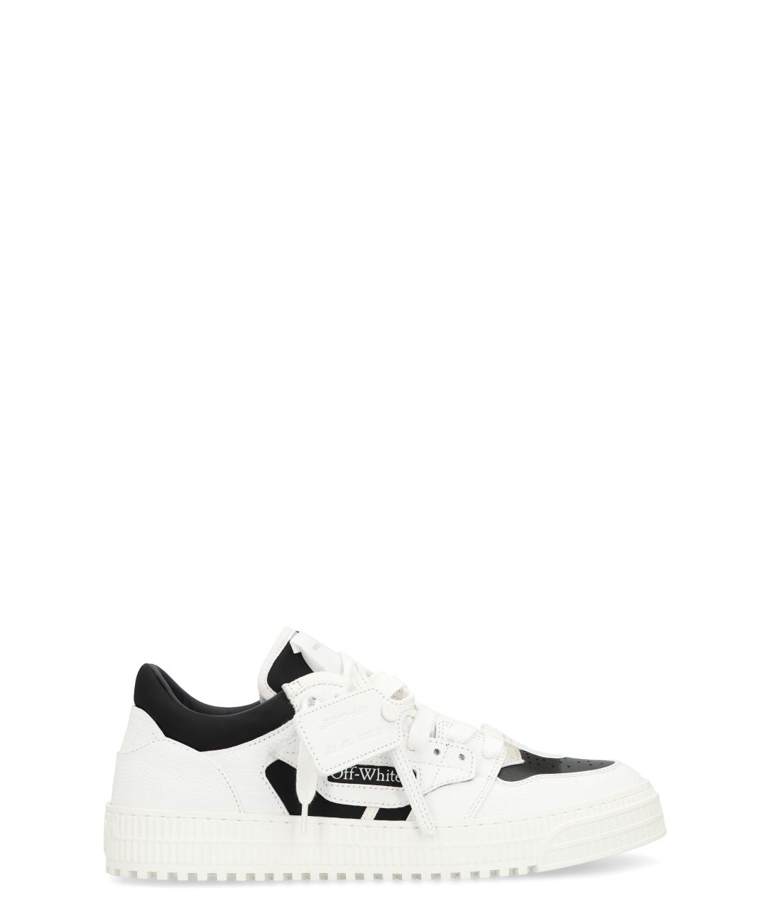 OFF-WHITE Белые кожаные низкие кроссовки / кеды, фото 1