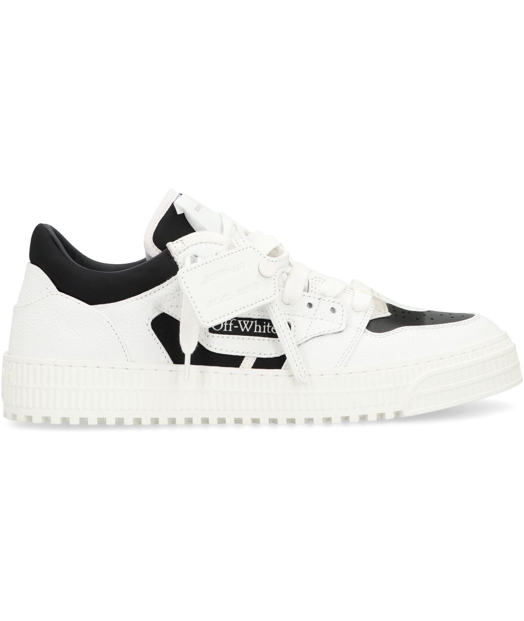 OFF-WHITE Белые кожаные низкие кроссовки / кеды, фото 2