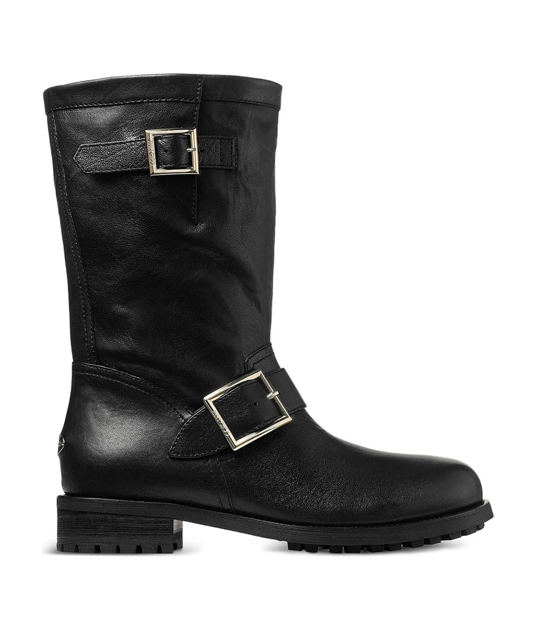 JIMMY CHOO Черные кожаные ботинки, фото 1