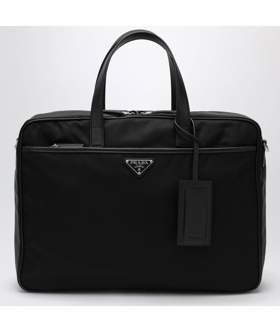 PRADA Черный синтетический портфель, фото 3