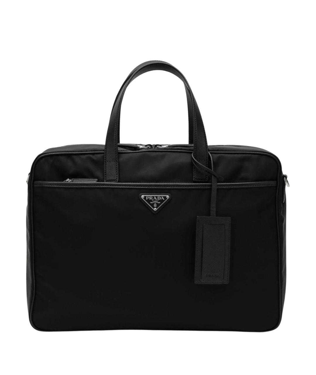 PRADA Черный синтетический портфель, фото 1