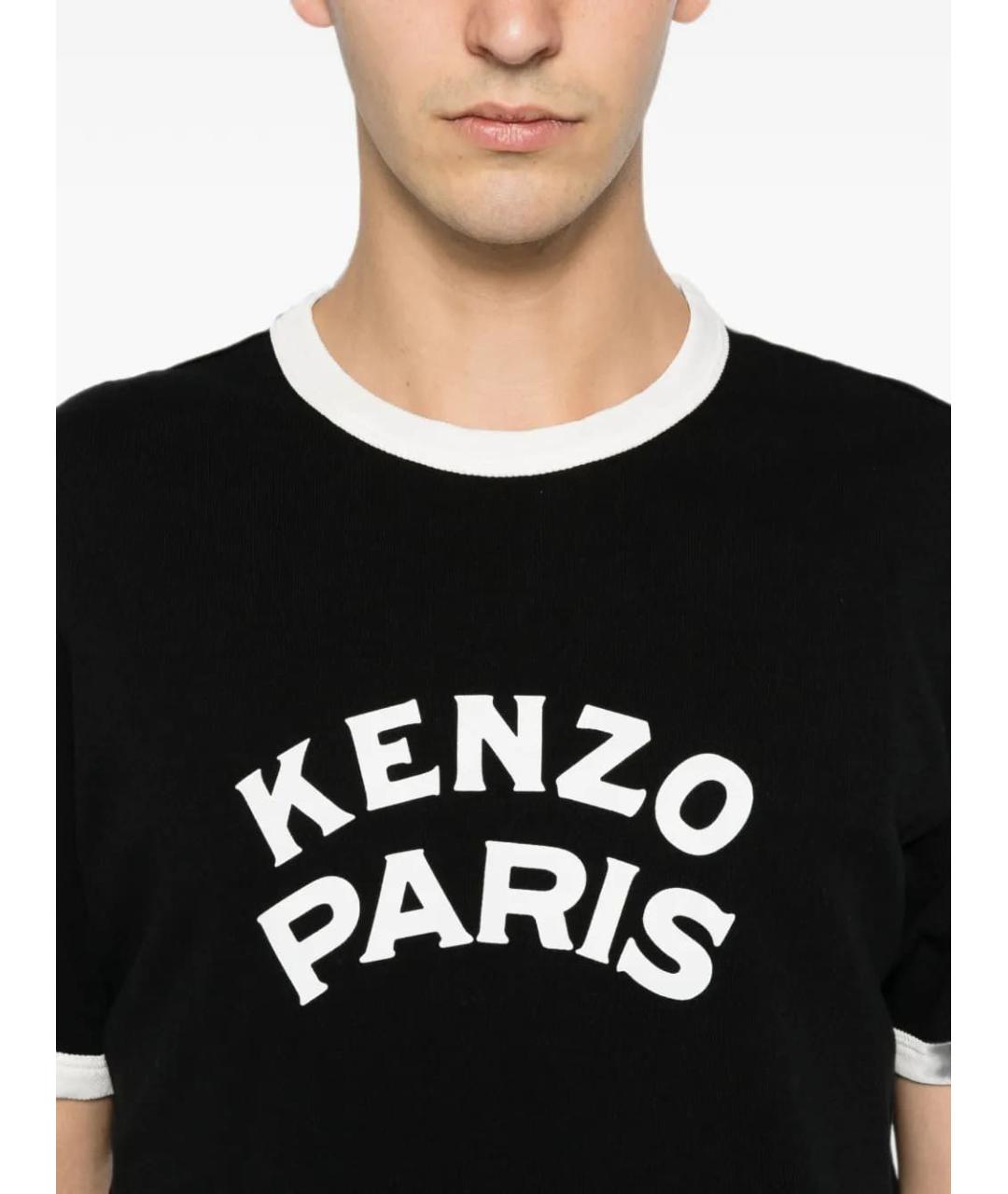 KENZO Черная хлопковая футболка, фото 4