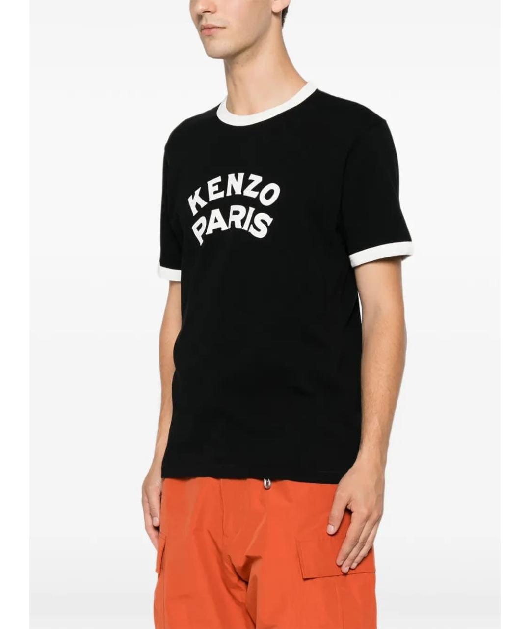 KENZO Черная хлопковая футболка, фото 2