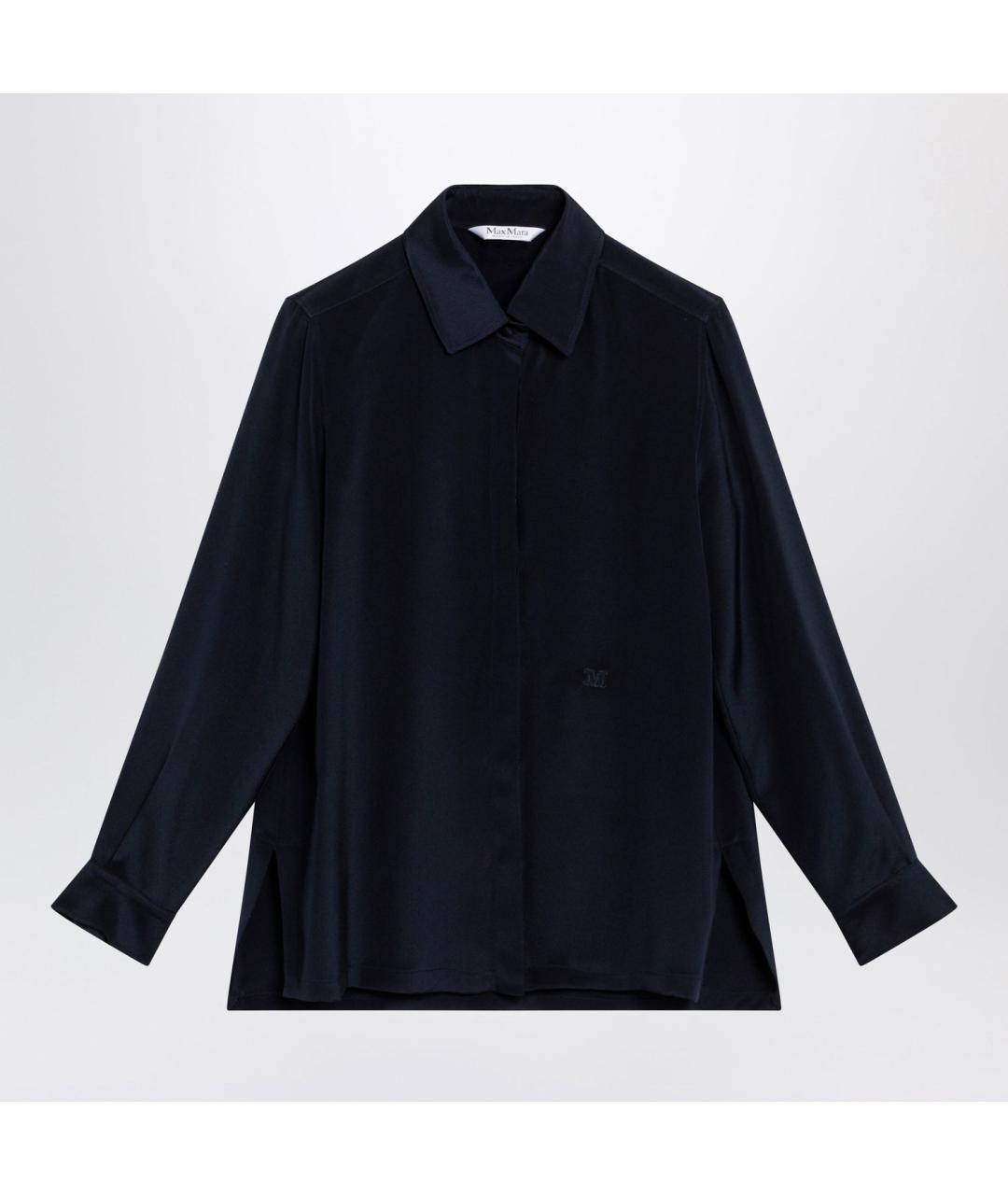 MAX MARA Синяя шелковая рубашка, фото 3