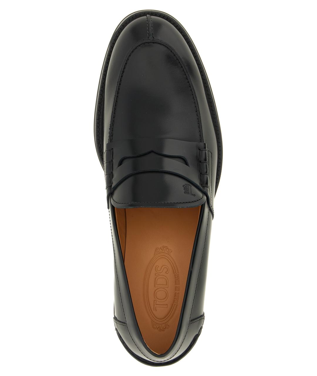 TOD'S Черные кожаные лоферы, фото 4