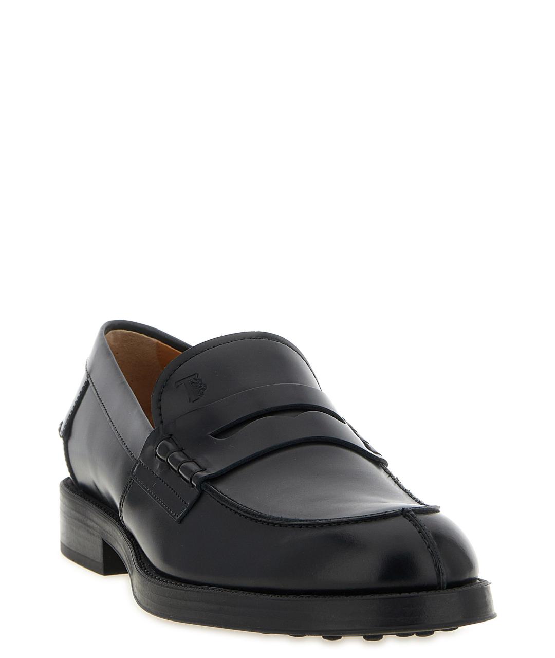 TOD'S Черные кожаные лоферы, фото 2