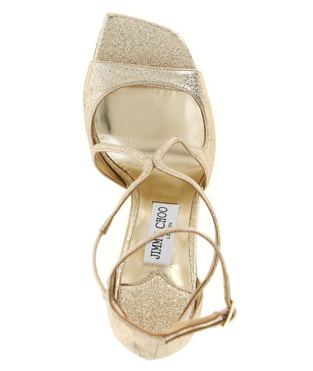 JIMMY CHOO Золотые босоножки, фото 4