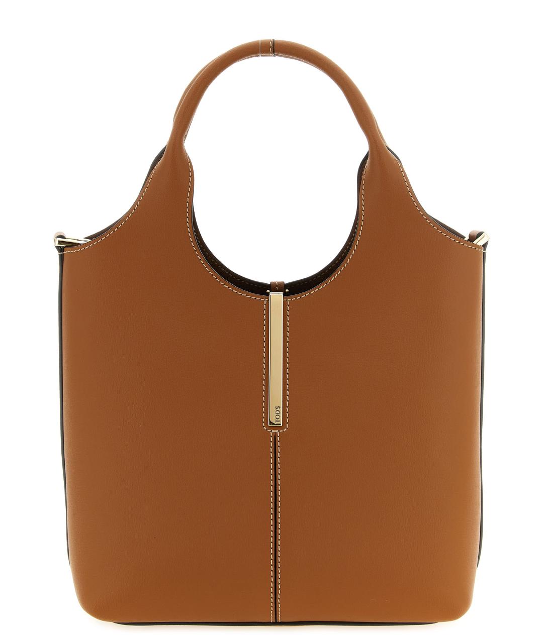 TOD'S Коричневая кожаная сумка тоут, фото 1