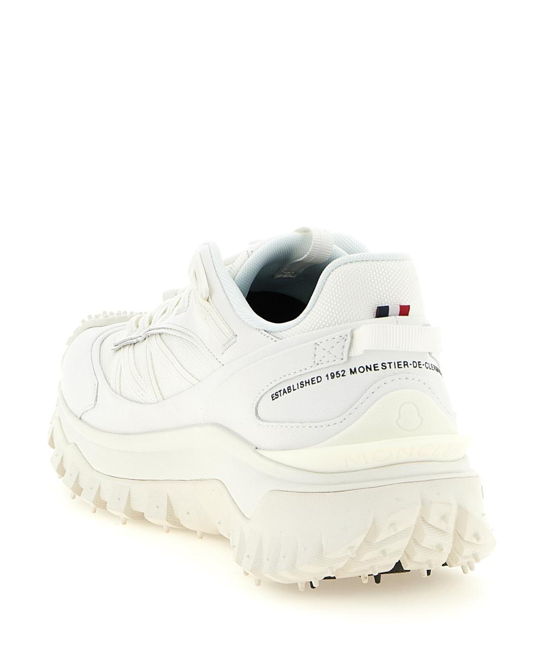 MONCLER Белые кожаные низкие кроссовки / кеды, фото 3
