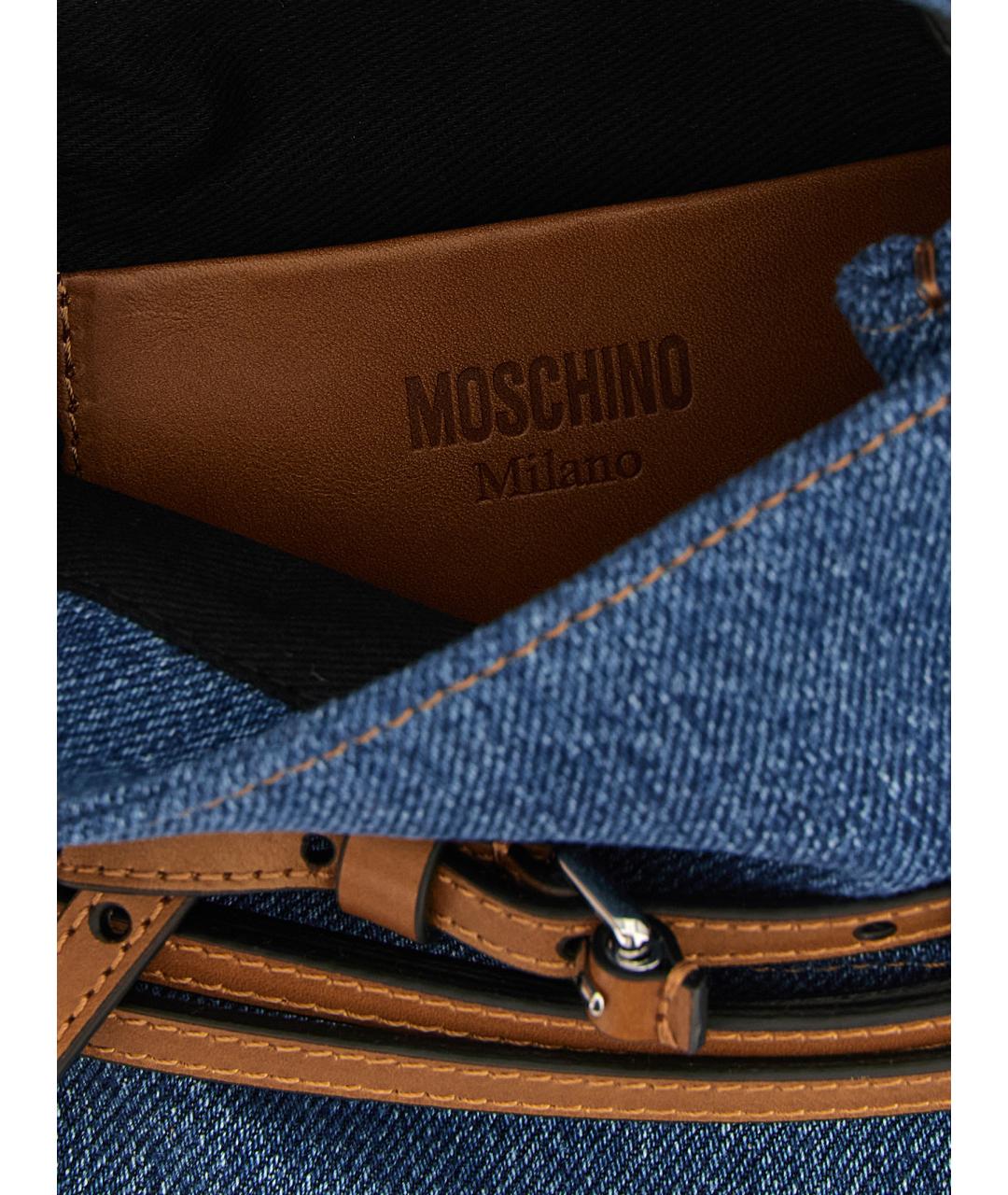 MOSCHINO Синяя деним сумка через плечо, фото 4