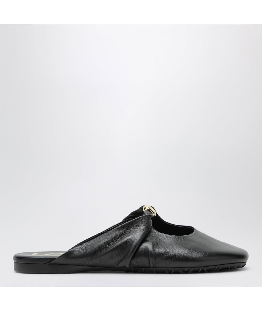 LOEWE Черные кожаные сандалии, фото 3