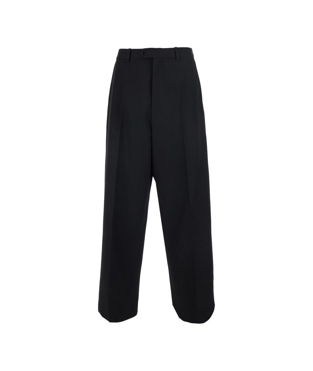 BALENCIAGA Черные шерстяные повседневные брюки, фото 1