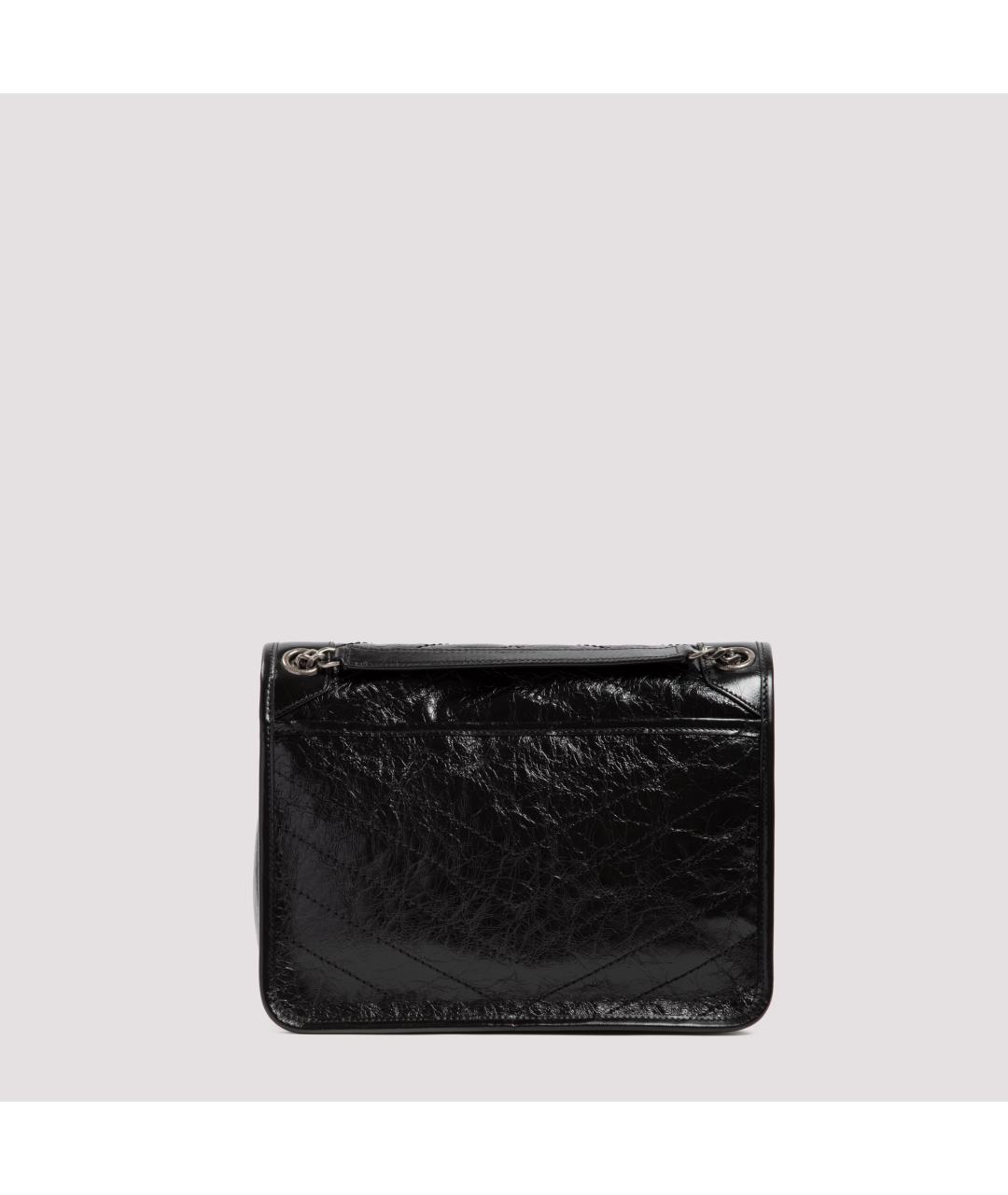 SAINT LAURENT Черная сумка через плечо из лакированной кожи, фото 3