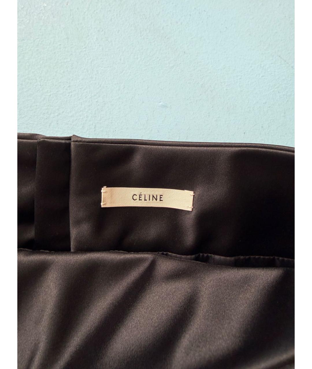 CELINE Черная вискозная юбка миди, фото 6