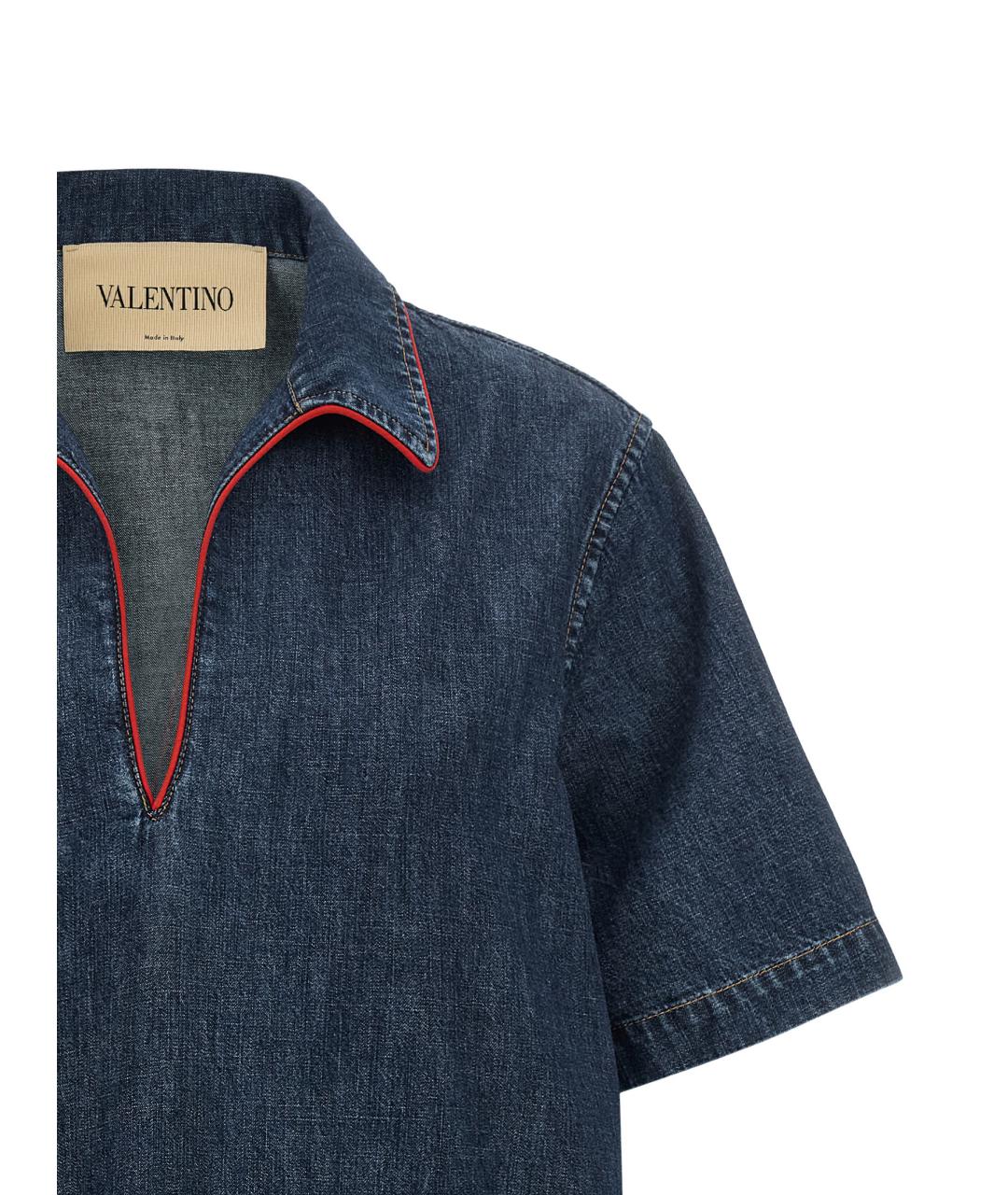 VALENTINO Синее хлопковое повседневное платье, фото 3