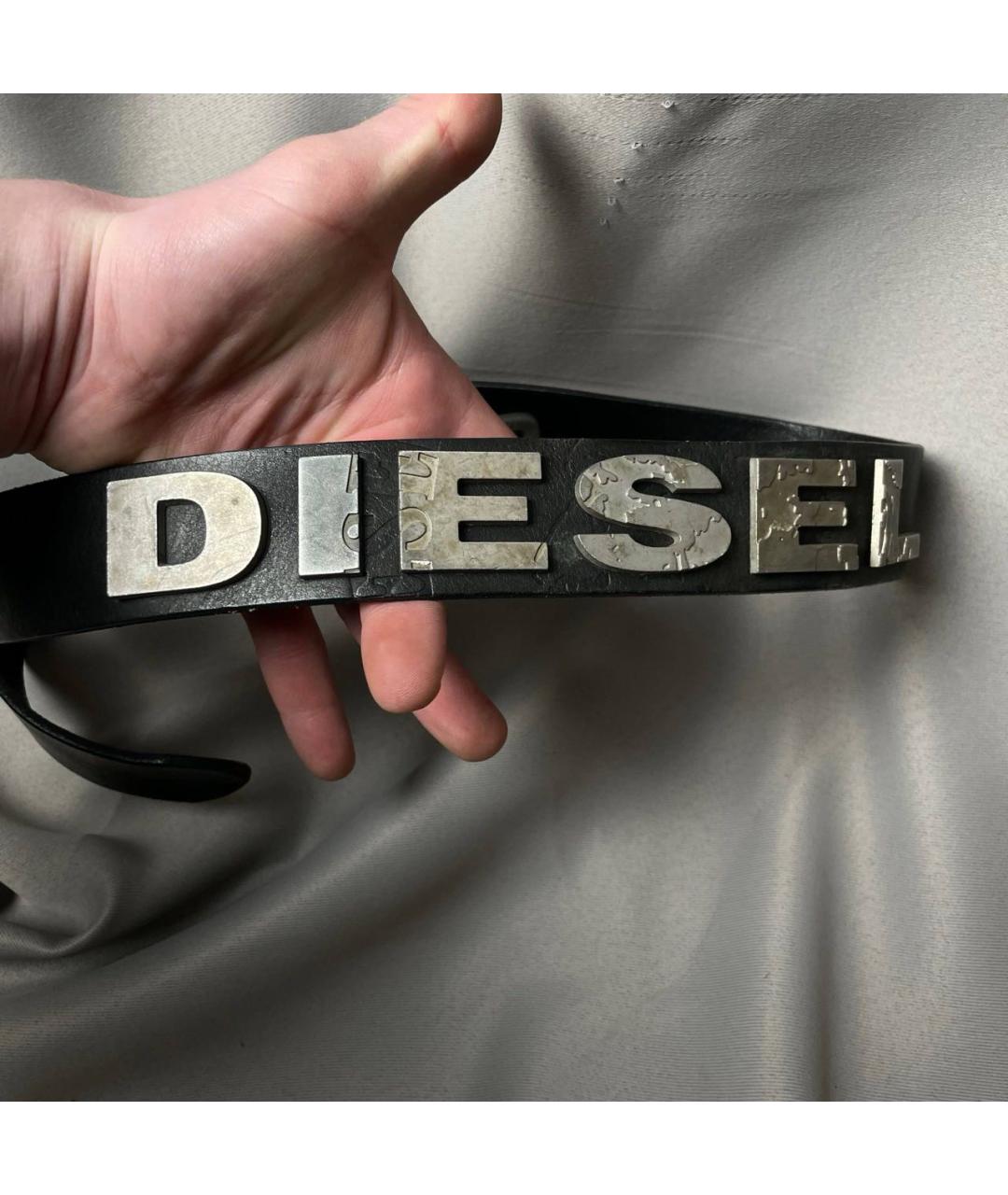 DIESEL Черный кожаный ремень, фото 2