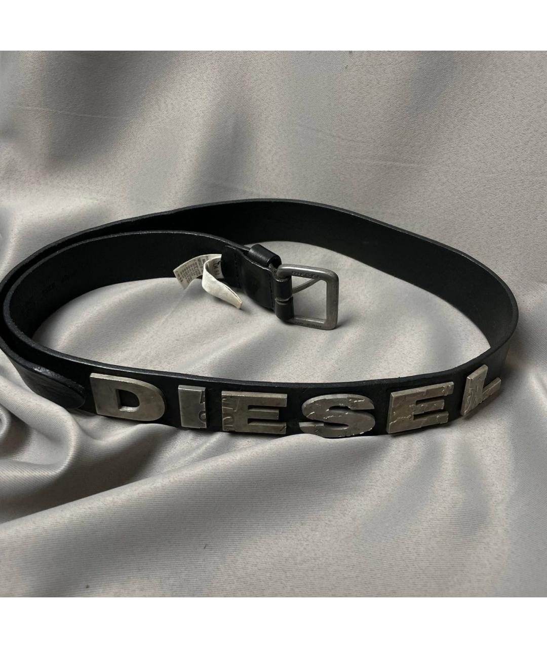 DIESEL Черный кожаный ремень, фото 4