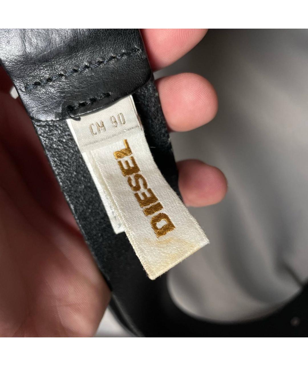 DIESEL Черный кожаный ремень, фото 3