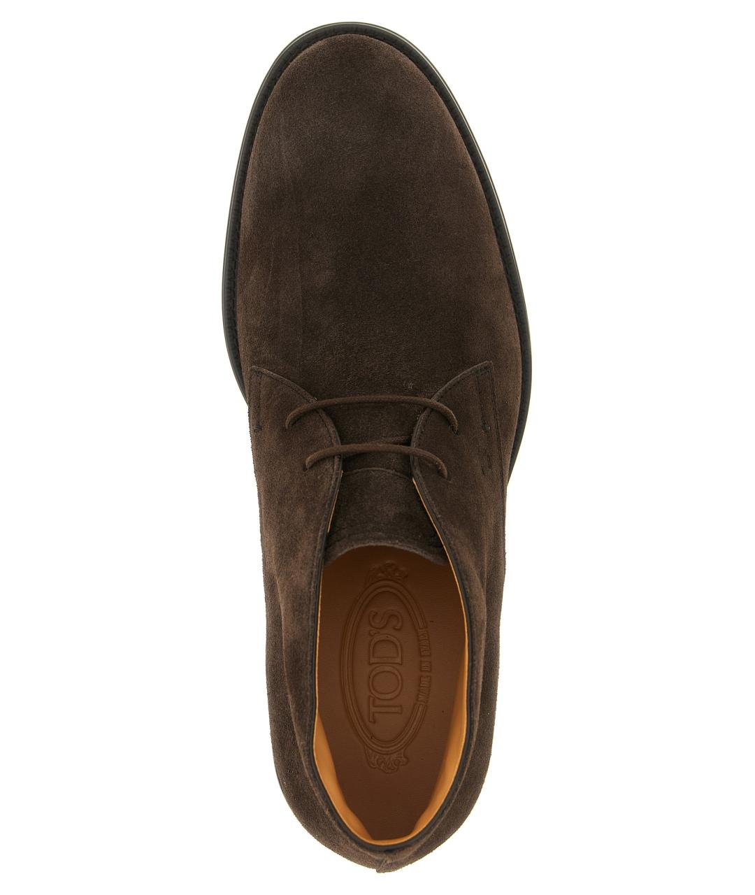 TOD'S Коричневые замшевые низкие ботинки, фото 4
