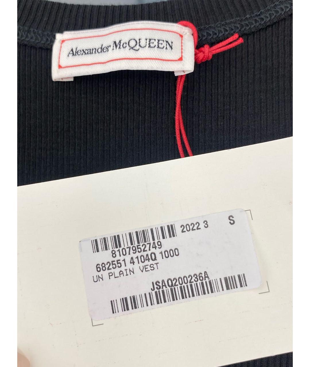 ALEXANDER MCQUEEN Черная хлопковая майка, фото 8