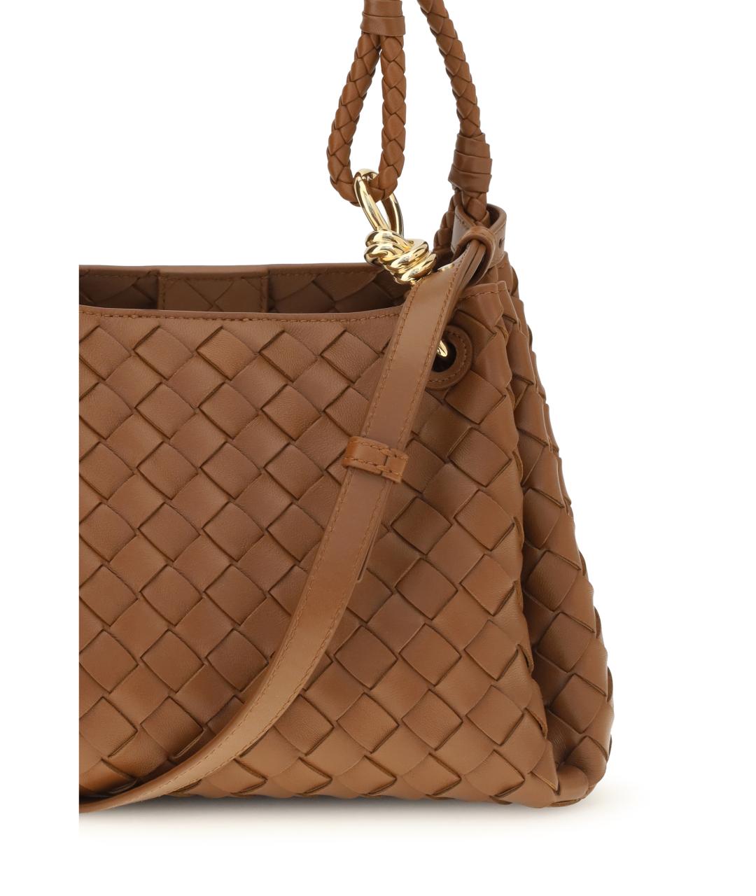 BOTTEGA VENETA Коричневая кожаная сумка через плечо, фото 4