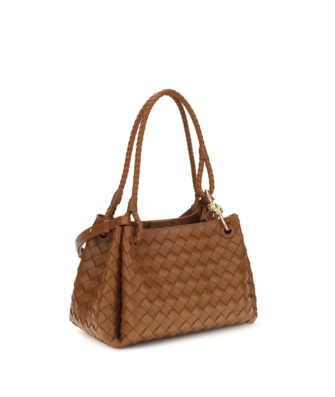 BOTTEGA VENETA Коричневая кожаная сумка через плечо, фото 2